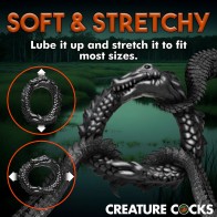 Creature Cocks Black Caiman Silicone Cock Ring - Ultimate Pleasure