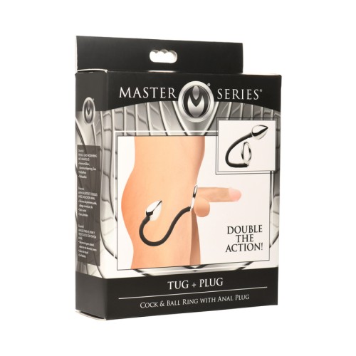 Master Series Tug + Plug Cock & Ball Ring for Enhanced Pleasure