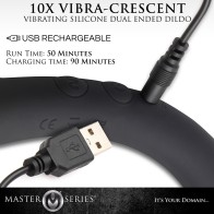 Dildo Doble Punta Vibra-Crescent 10X para Placer Intenso