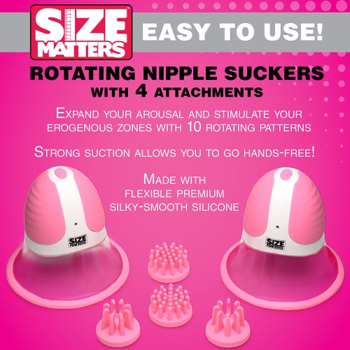 Size Matters 10X Rotating Silicone Nipple Suckers with Attachments