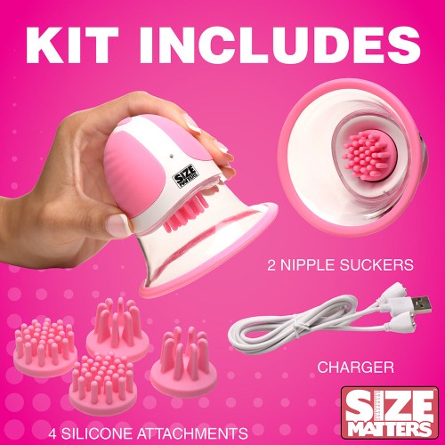 Size Matters 10X Rotating Silicone Nipple Suckers with Attachments