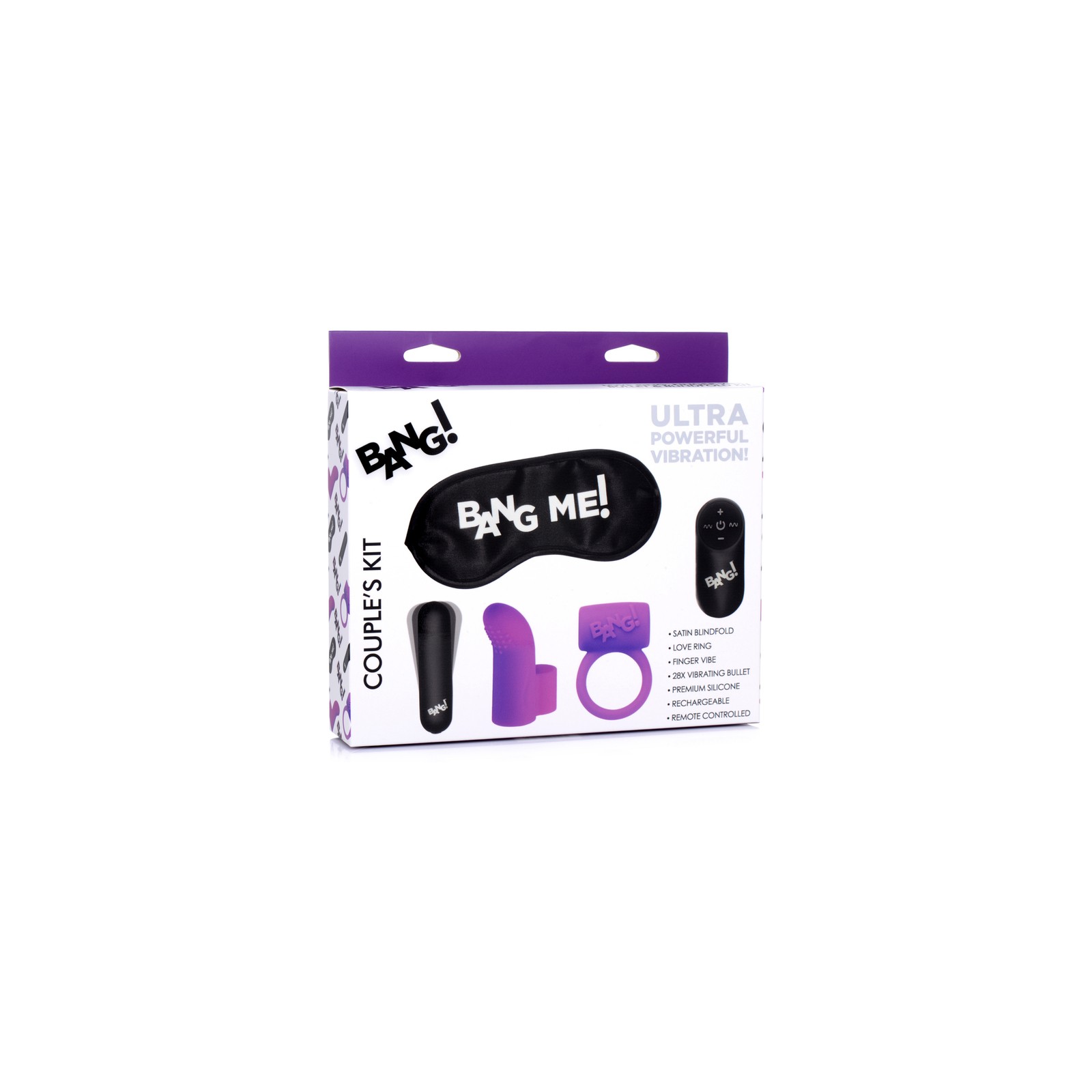 Kit Anillo de Amor y Vibrador de Dedo BANG! para Parejas Morado Compra Ahora