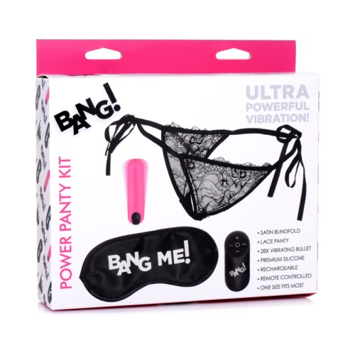 BANG! Kit de Panties de Encaje Poderosos con Bullet y Antifaz