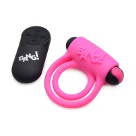 Anillo para el Pene y Bullet de Silicona BANG! con Control Remoto Rosa