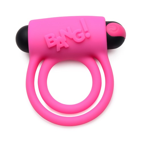 Anillo para el Pene y Bullet de Silicona BANG! con Control Remoto Rosa