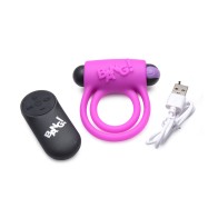 BANG! Silicone Cock Ring & Bullet with Remote Control Purple