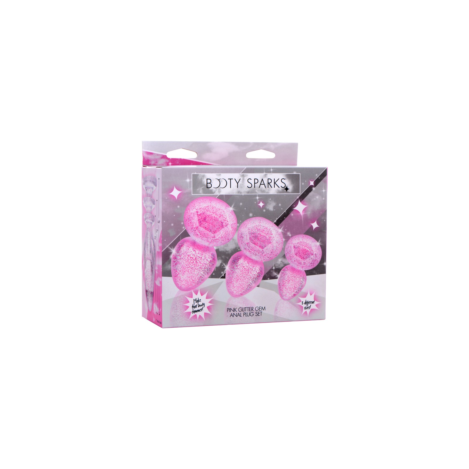 Set de Plug Anal Glitter Gem Booty Sparks para Principiantes