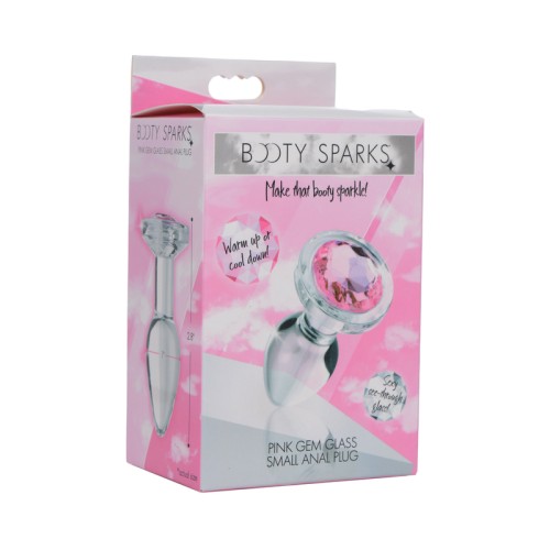 Booty Sparks Plug Anal de Vidrio con Gemas Rosa Pequeño