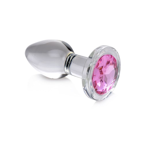 Booty Sparks Plug Anal de Vidrio con Gemas Rosa Pequeño