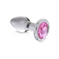 Booty Sparks Plug Anal de Vidrio con Gemas Rosa Pequeño