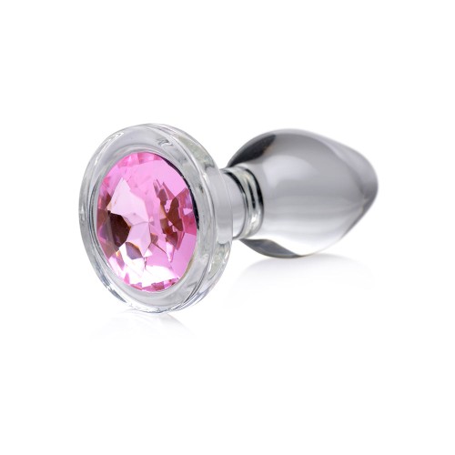 Booty Sparks Plug Anal de Vidrio con Gemas Rosa Pequeño