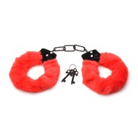 Shop Master Series Cuffed in Fur Furry Handcuffs Red