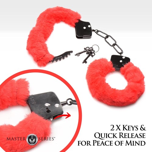 Shop Master Series Cuffed in Fur Furry Handcuffs Red