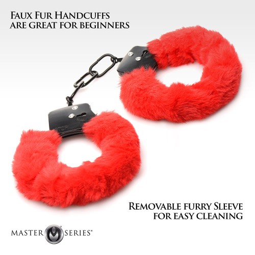 Shop Master Series Cuffed in Fur Furry Handcuffs Red