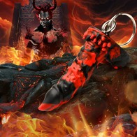 Creature Cocks Fire Demon Keychain