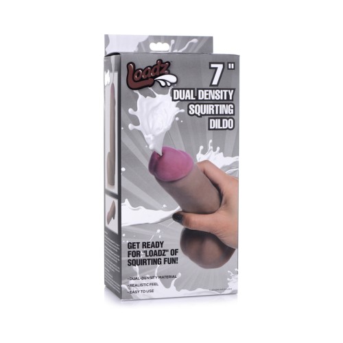 Dildo Cumming Loadz de 7 in. Densidad Doble - Oscuro