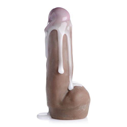 Dildo Cumming Loadz de 7 in. Densidad Doble - Oscuro