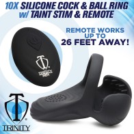 Trinity Men 10X Silicone Cock & Ball Ring with Taint Stim Remote Control