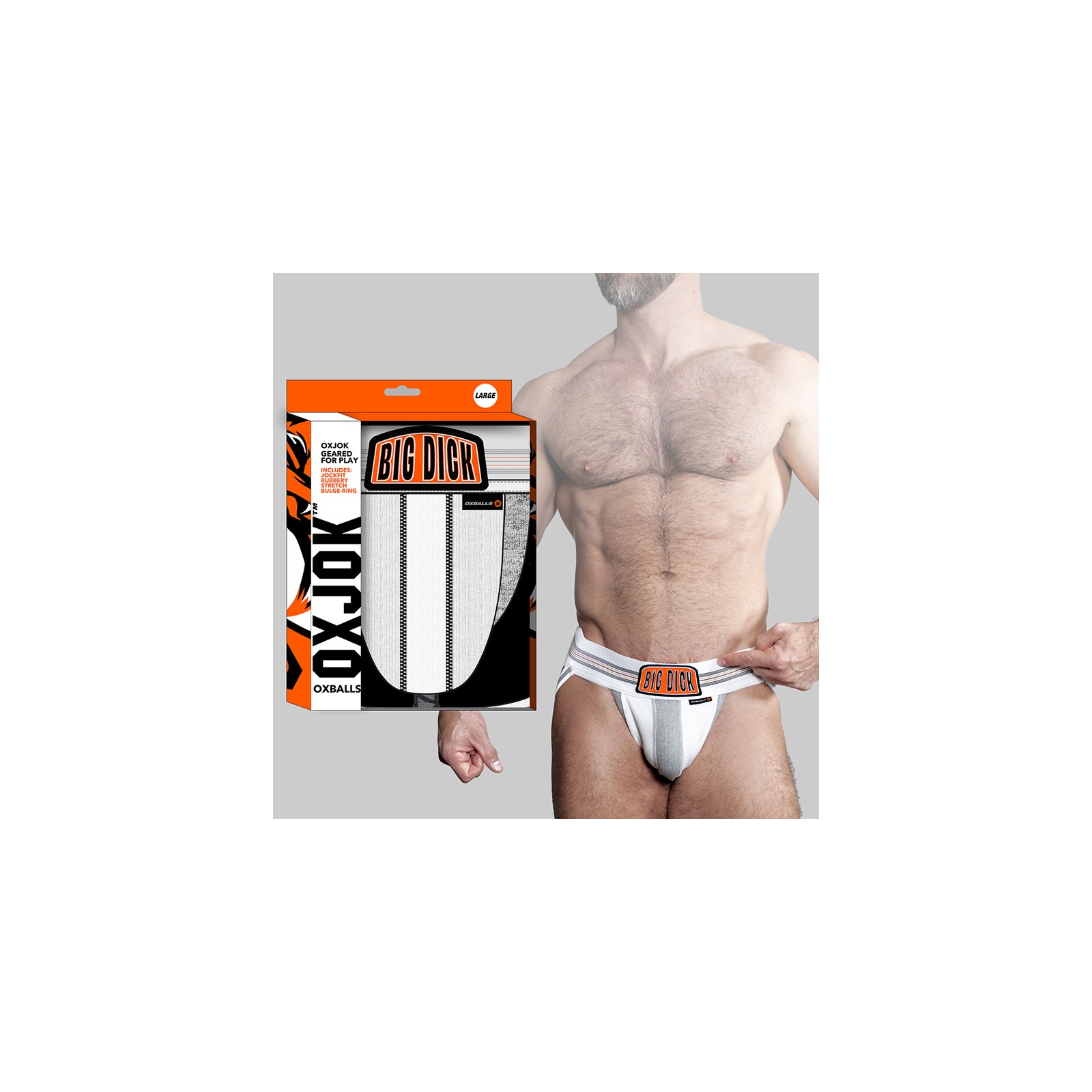 Oxballs Oxjok Bulger Pumper-Sack Slider Jock White Snow 2XL - Perfect Fit for Big Bulges