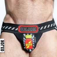 Oxballs Oxjok Popperjock 3D Rubber Huffer Jock Black/Red