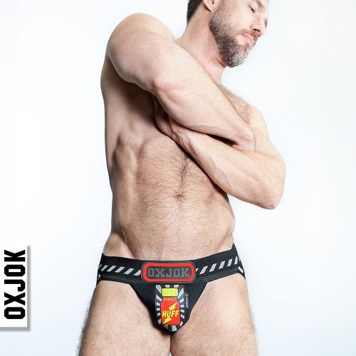 Oxballs Oxjok Popperjock 3D Rubber Huffer Jock Black/Red