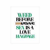 Tarjeta Weed Sex Love Language One Hitter