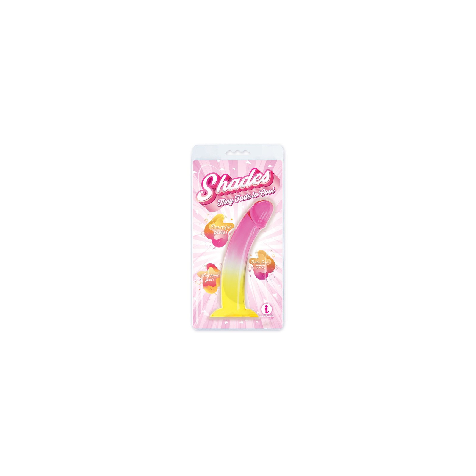 Dildo Shades Smoothie de 8.25 in. Rosa/Amarillo