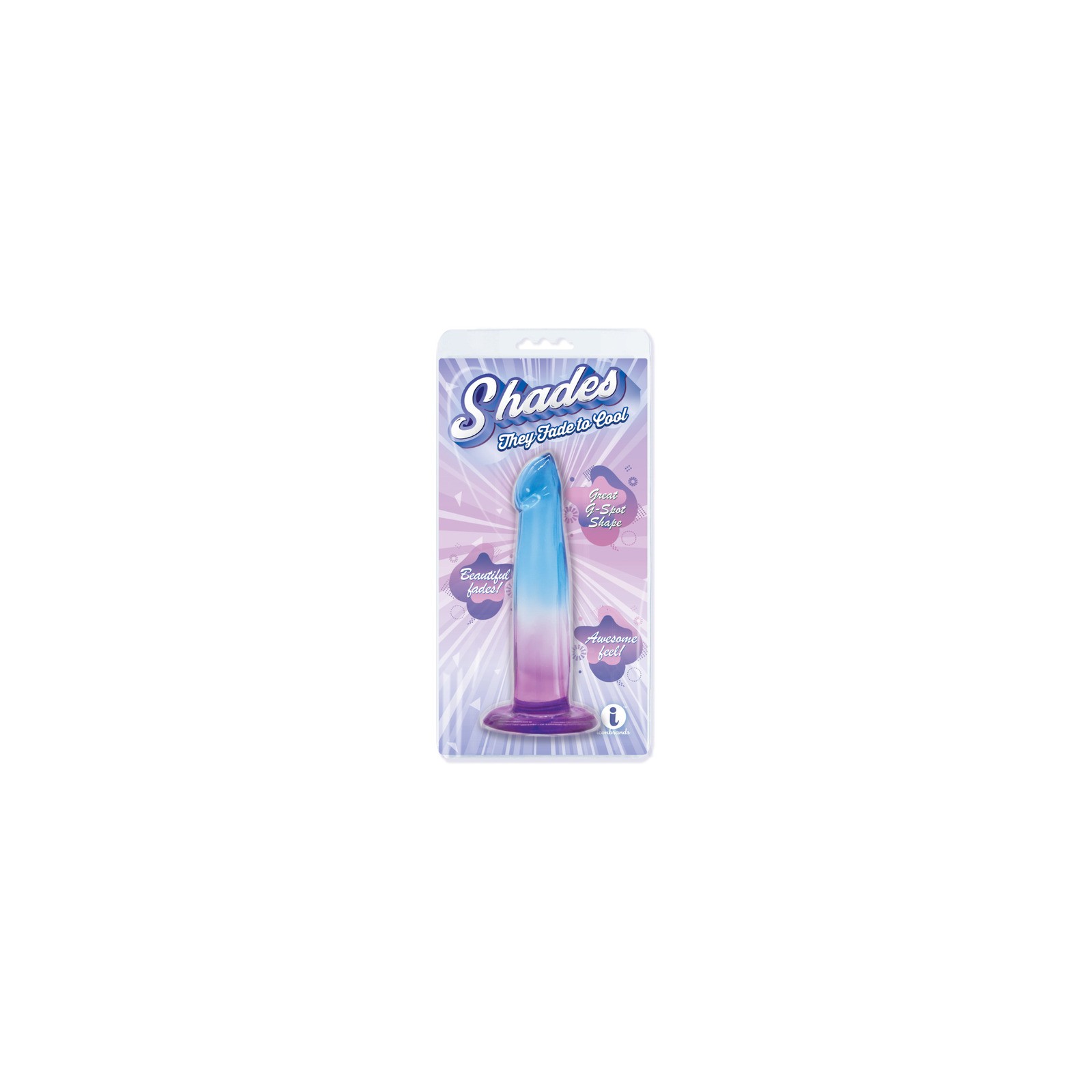 Dildo de 6.25 in. para Punto G Shades Azul/Púrpura