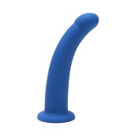 Me You Us 6 in. Curved Silicone Dildo - Blue Pleasure