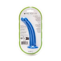 Me You Us 6 in. Curved Silicone Dildo - Blue Pleasure