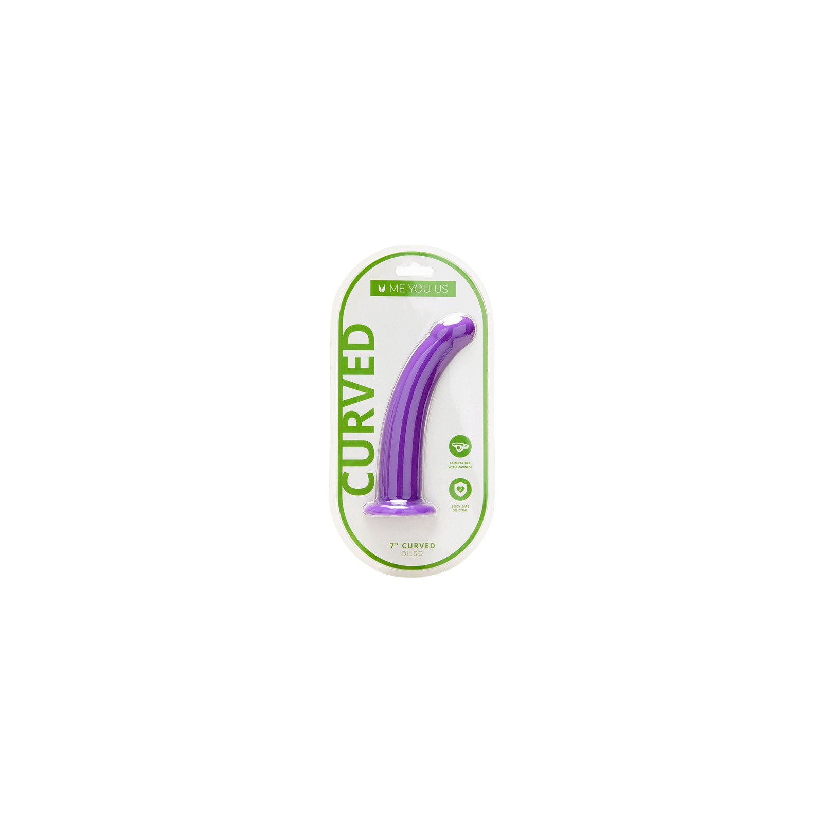 Me You Us Dildo Curvado de Silicona 7 in. - Púrpura