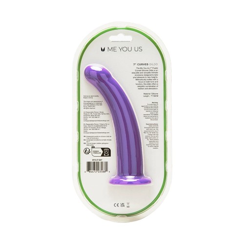 Me You Us Dildo Curvado de Silicona 7 in. - Púrpura