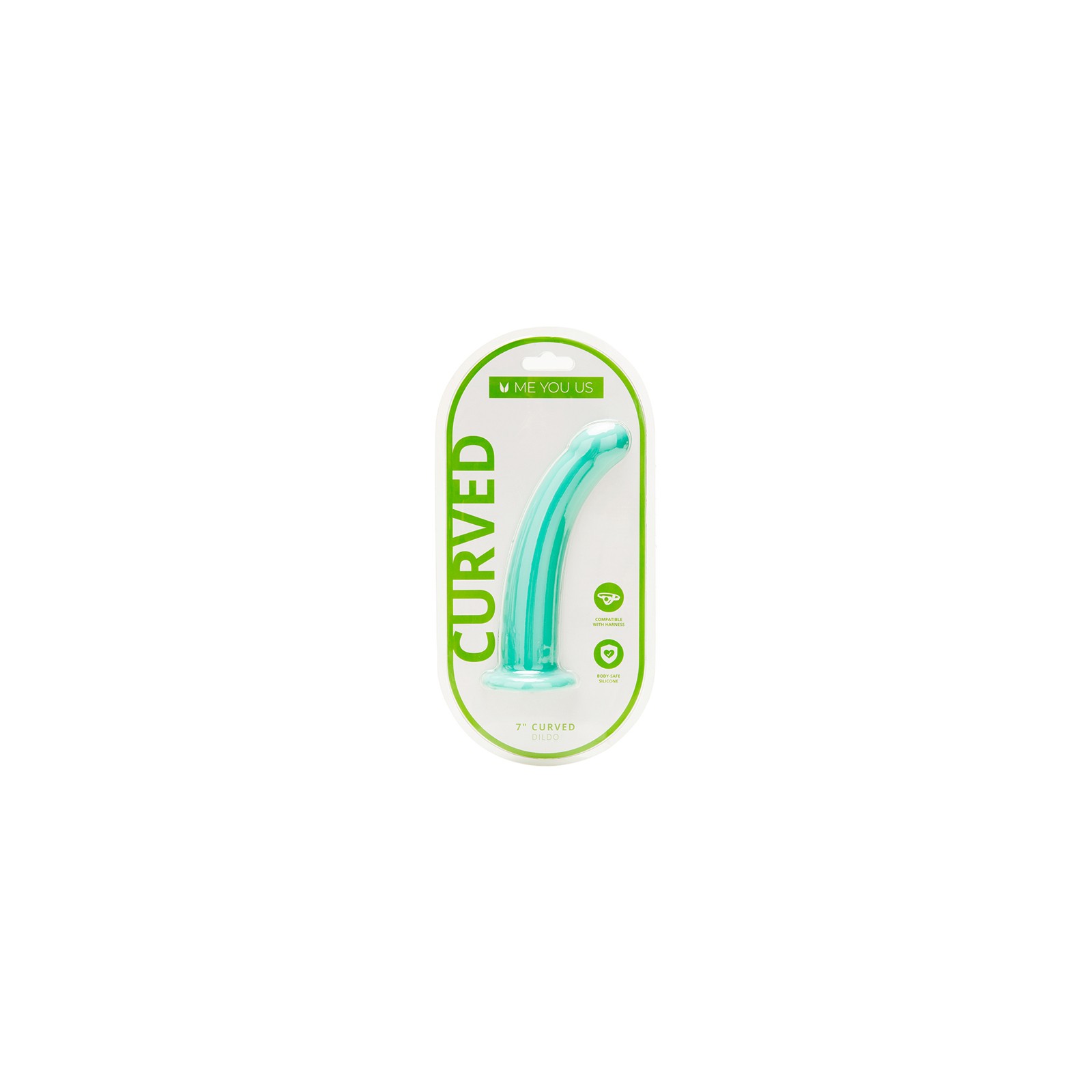 Me You Us Curved Silicone Dildo Aqua