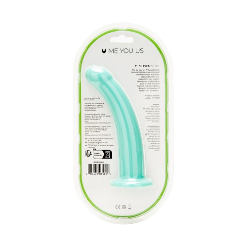 Me You Us Curved Silicone Dildo Aqua