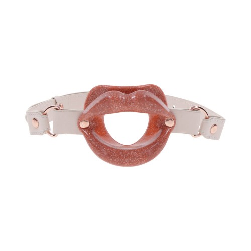 Gag de Labios de Silicona Peaches 'n CreaMe para Diversión BDSM Juguetona