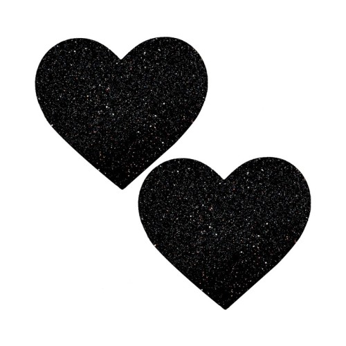 Black Glitter Heart Nipple Pasties for Plus Size