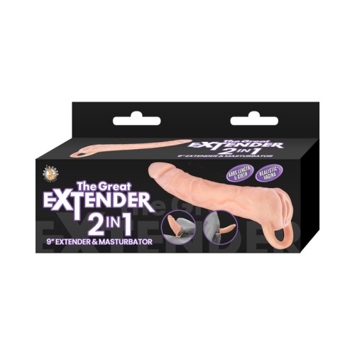 El Gran Extensor 2-en-1 Dildo - Mejorador de Placer Definitivo