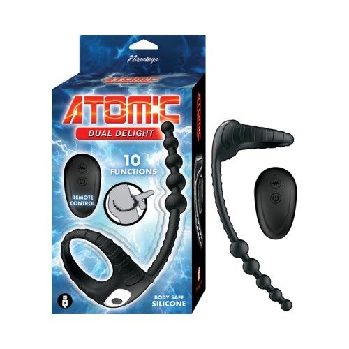 Atomic Dual Delight Vibrating Ring with Anal Beads