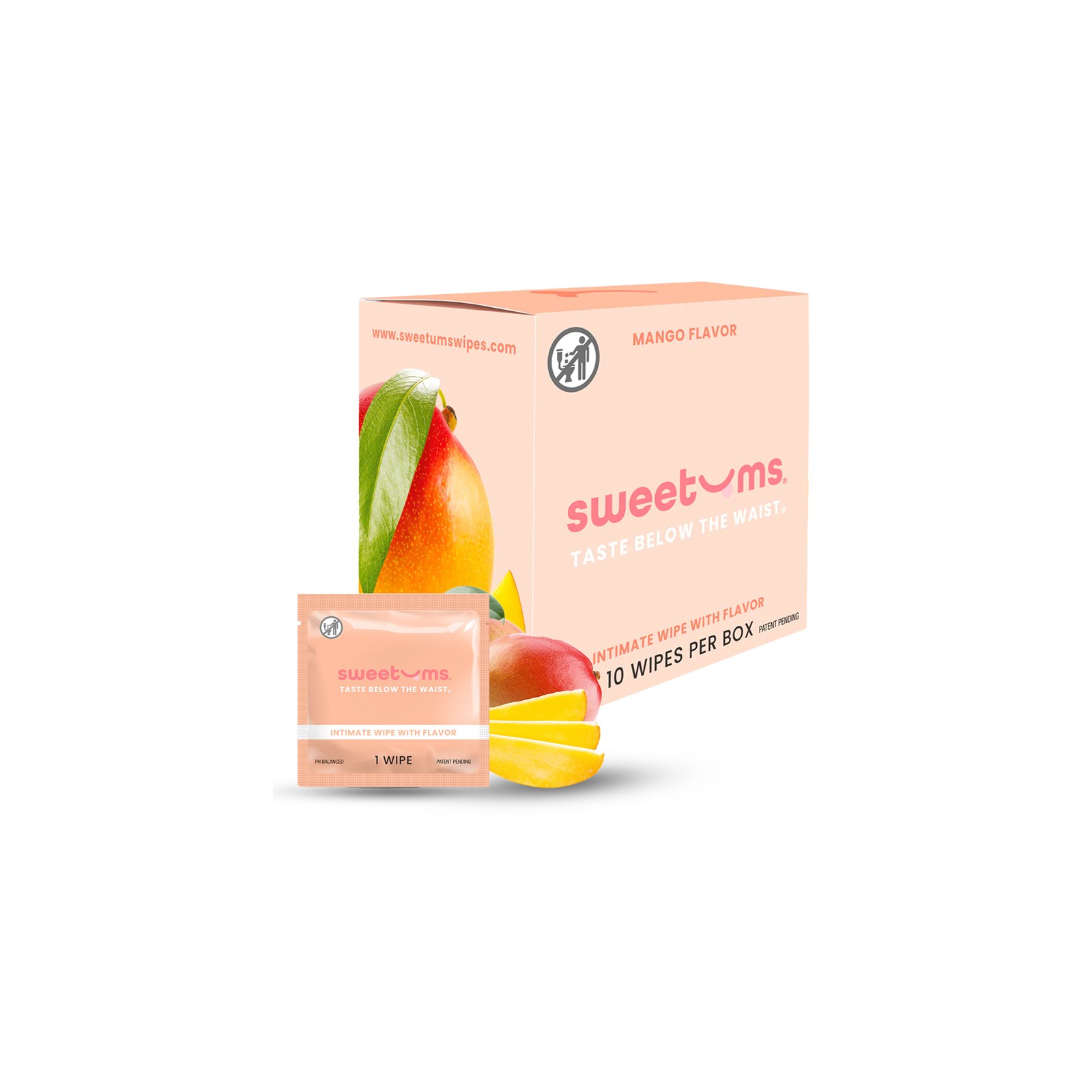 Sweetums Intimate Wipes Mango Flavor - Refreshing Pleasure