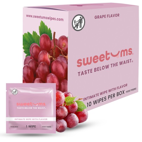 Sweetums Grape Intimate Wipes 10-Pack