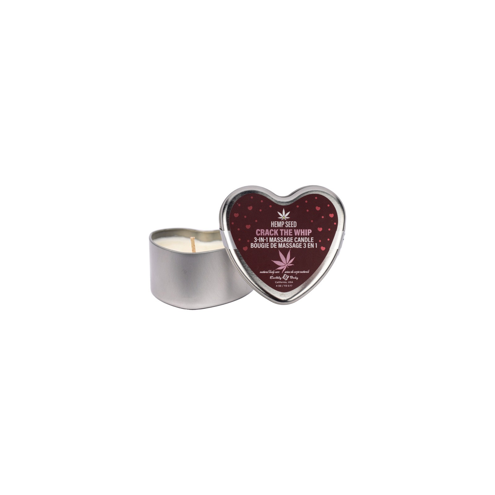 Earthly Body Hemp Seed Valentine Massage Candle 3-in-1 - Aromatic Experience