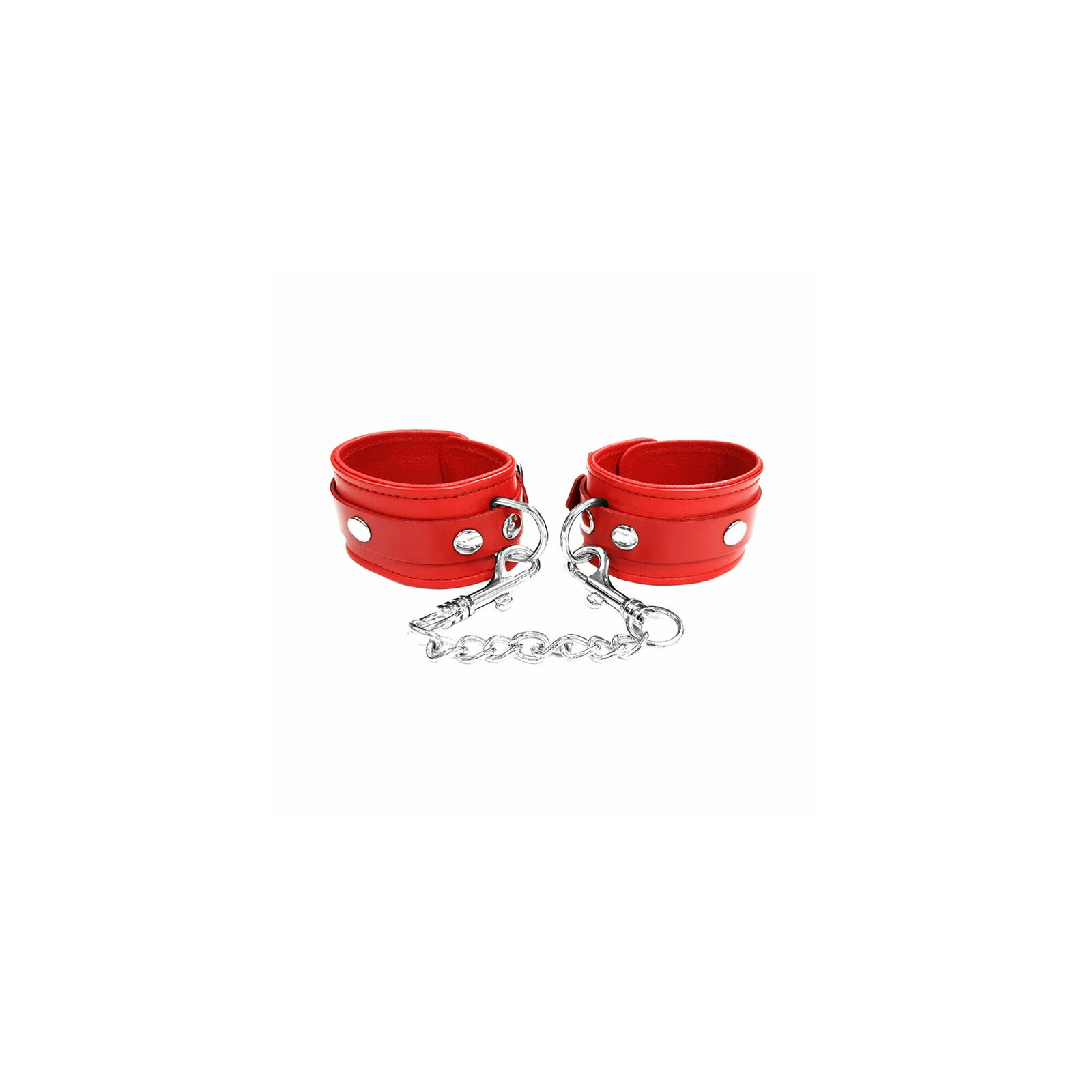 Rouge Plain Leather Ankle Cuffs - Sensual Restraint