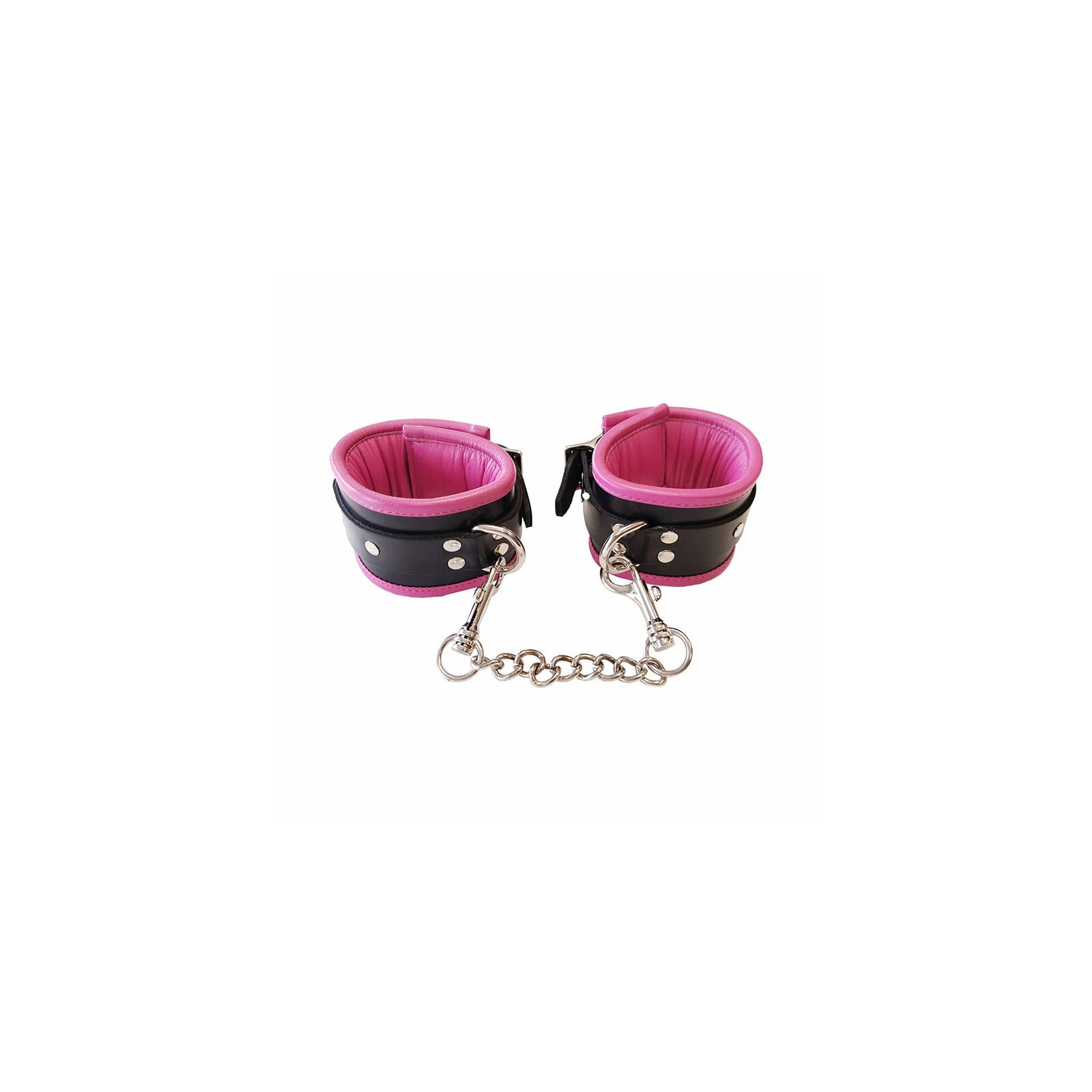 Rouge Padded Leather Wrist Cuffs Black/Pink