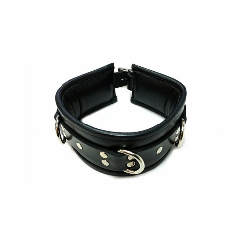 Rouge Padded Leather Collar Black