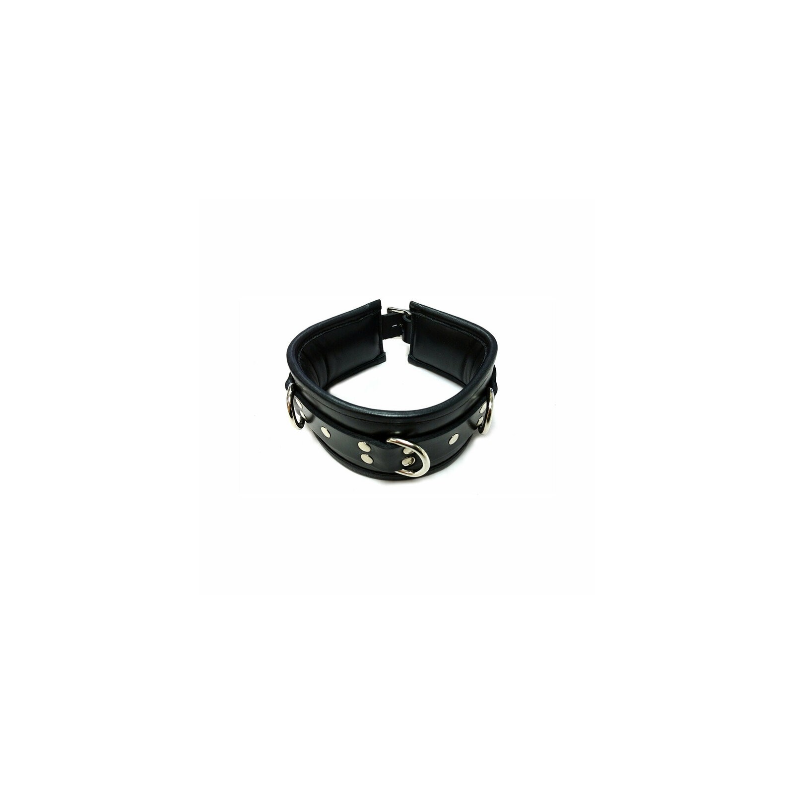 Rouge Padded Leather Collar Black