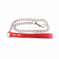 Rouge Leather Leash with Chain - Ultimate Control