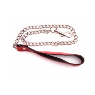 Rouge Leather Leash with Chain - Ultimate Control