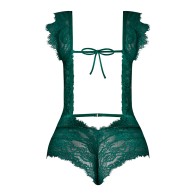 Magic Silk Evermore Cutout Romper Emerald S/M - Luxurious Feel