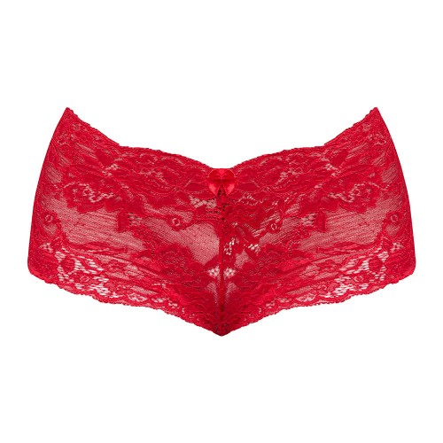 Magic Silk Sugar High Lace Boy Short Red Queen Size