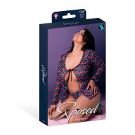 Magic Silk Hazy Dayz Tie Front Jacket Thong Set